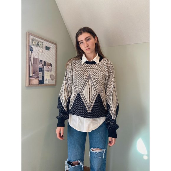 Vintage Italian Knit Cotton Jumper - Large - Picture 1 of 8
